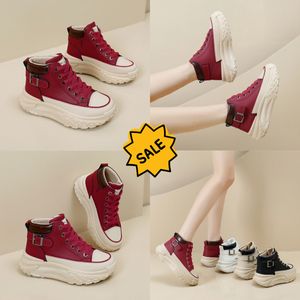 2024 scarpe top high top primaverili e autunno scarpe da donna vintage spesse scarpe bianche alesate scarpe da tavolo sportivo per il tempo libero Gai size 35-40