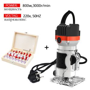 Trimmers 800w 30000rpm Wood Router Tool Combo Kit Electric Woodworking Hines Power Carpentry Manual Trimmer Tools with Milling Cutter