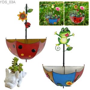 Vasos de plantas para jardim, guarda-chuva decorativo, vasos de flores, plantas montadas na parede, vasos de jardim, plantador suspenso com furo de vazamento para pátio externo 240325