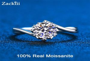 100 proposte anello per donne 1ct 2ct VVS Diamond Platinum Placed Silver Rings Ed Band Heart Prong Wedding Band 2208132095219