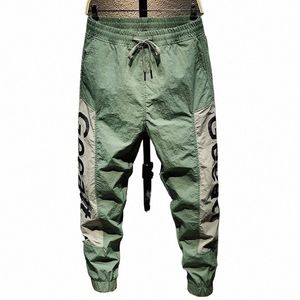 Secagem rápida dos homens do vintage harun calças streetwear fi cintura elástica primavera verão masculino baggy fino largo esporte calças casuais 2023 j7w1 #