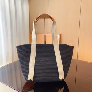 Designer Woody Handbag Women High Quality Woven Basket Shopping Väskor Stora kapacitet Kvinnor Summer Luxury Travel Handheld Tote Beach Bags Fashionable