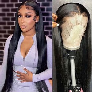 Straight HD Lace Frontal Wig Human Hair Wigs 13x6 Transparent Lace Front Wigs Pre Plucked Brazilian Glueless Lace baby hair