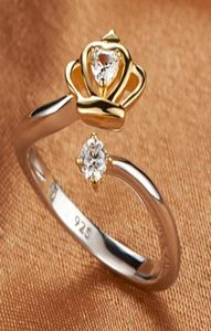Eheringe modische plattierte Queen Crown Verstellbarer Ring für Frauen Weihnachtsgeschenk Freund 2 Color1145931