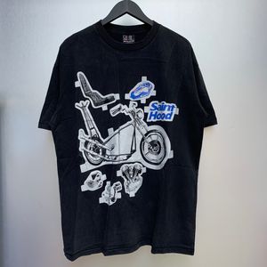 本物の写真メンズ特大のショートパンツスリーブTシャツコットンティー高品質のTシャツ2024SS