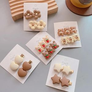 Akcesoria do włosów 2PCS/LOT Baby Clips Śliczne niedźwiedź serce gwiazdy do włosów dla dziewcząt moda mody Fairband Dzieci