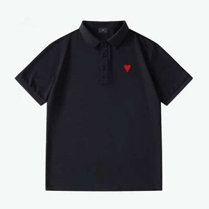 Summer Designer Shirt Male Polo Shirts Fashion Heart Brodery Graphic Tee Casual Lapel kortärmad skjorta Sweatshirt