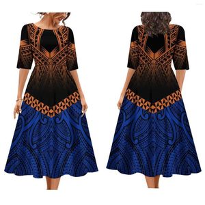 Sukienki imprezowe Summer Maxi Sukienka niestandardowa 2024 Model Panie Polynesian Art Print Fabric