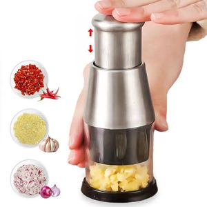 Garlic Crusher Onion Chopper Multipeler Vegetables Multifunction Hand Manual Cutter Food Processor Kitchen 240325