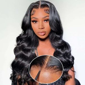 ヘディウェアアンドゴープルックプリカットHDネコボディウェーブレースフロントウィッグ黒人女性のための人間の髪は自然なヘアラインでglueless 180％密度22インチ