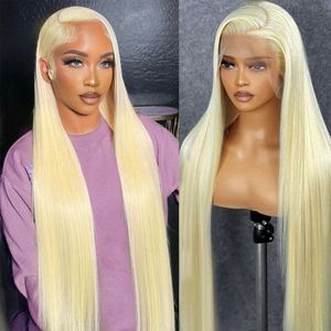 Agatiz 13x6 Front Wigs Hair 200% Density Blonde Hume Hair (30 tum rak 613 HD spets frontala peruk 13x6)