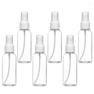 Lagringsflaskor 6 st 10/20/30/50/60/100 ml Protoble Clear Tom Tome Fine Mist Plastic Spray Mini Travel Bottle Set Small Refillable Liquid