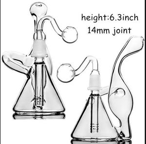 Szklana bongowa rura wodna Hookahs mocne platformy DAB zlewka olej podstawowy 14 mm banger bąberz rura palenia