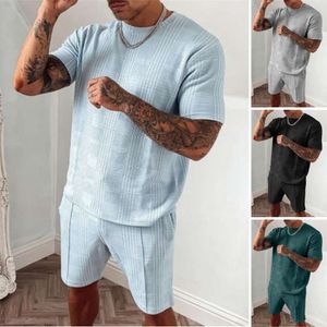 Ins Short Sleeved Shorts Two-piece Trend Casual Sports Men's Set