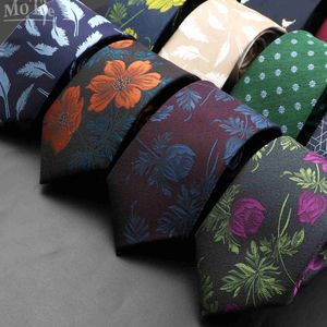 Neck Ties Neck Ties Novelty Mens Floral Tie Feather Red Blue Green Ties Leisure Business Daily Wear Wedding Party Dress Male Necktie Cravat Gift Y240325