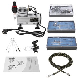 KKmoon Professional Airbrush Air Compressor Kit Oilless Quiet Highpressure Spraying Pump Tattoo Manicure Cake Spray Gun 240322