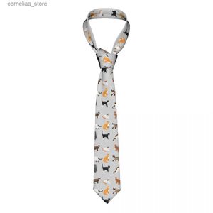 Krawatten Krawatten für Herren, schmal, dünn, niedliche Cartoon-Katzen-Krawatte, modische Krawatte, freier Stil, Herren-Krawatte, Party, Hochzeit, Y240325