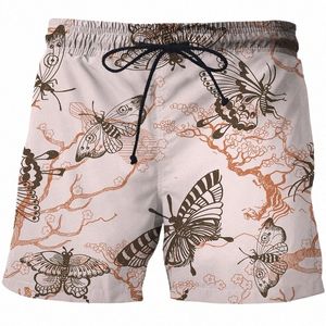 2022 Exquisite Carto Butterfly Übergroße Bermuda Shorts für Männer Strand Kurze 3D-Druck Jogginghose Unisex Sommer Neue Casual Herren M44Q #