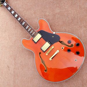 Acessórios de ouro vermelho para guitarra elétrica meio oca jazz 335