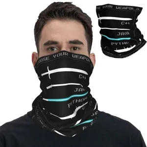 Szaliki zabawne C Java Python Programator programista Coder Bandana Neck Cover Wrap Scarf Multi-Use Balaclava Cycling Adult Windproof