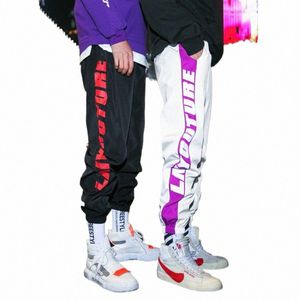 Hip Hop Sweatpants Men baggy spårbyxor Lossa harembyxor män jogger streetwear byxor bokstav fi street dans svart vit z23d#