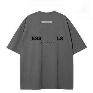 ESS BACK SILICONE Tredimensionell tryckkammad kammad dubbel tvätt bomullsmaterial Mäns och kvinnors sommar i stor storlek Lös andningsbara dubbla sömmar T-shirtstorlekar S till 4XL