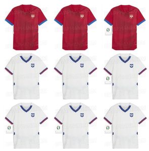 2024 Serbia Soccer Jerseys Kids Kit Mens Vlahovic 24 25 Sergej Mitrovic Pavlovic Tadic Milenkovic Zivkovic Football Shirt Uniforms