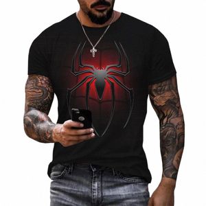 NOWOŚĆ FI SPIDER GRAFIC T SHIRTS MĘŻCZYZNIE PERSALACJA COUDZALNOŚĆ TOES 3D TEES Summer Outdoor Sports Short Tops U11i#