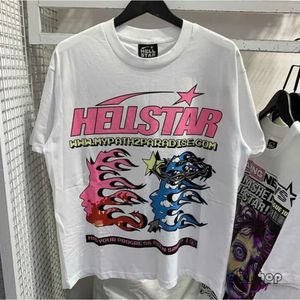 Summer Hellstar T Shirt Designer T Shirts Graphic Tee Clothing Hipster Washed Fabric Street Graffiti Lettering Foil Print Vintage Black Loose Fitting Plus Size 6979