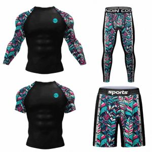 Cody Lundin UV Protecti Surf Shirt Workout Spats Leggings R Guard Ställer in mäns snabbtorkad kostym med UV-compri-kläder 48zz#