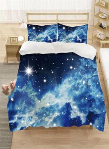 Série céu estrelado espaço cama consolador conjunto rainha galáxia planeta impresso capa de edredão macio microfibra decoração adolescentes crianças menino sets3873336