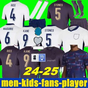 24 25 25 Anglii koszulki piłkarskie Saka Foden Bellingham Rashford Sterling Grealish Drużyna narodowa Kane Football Shirt Kit Red Shirts Białe Blue Men Zestawy dla dzieci 63 21