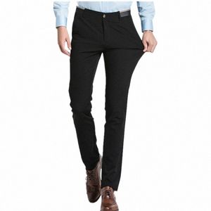 pure Color Small Stretch Men's Trousers 28 29 30 31 32 33 36 38 Black Navy Blue Fi Busin Casual Man Pants Slim Elegant e7Em#