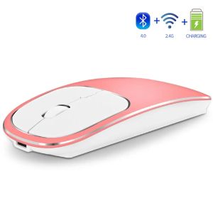 Mouse Mouse wireless in metallo Mouse silenzioso ricaricabile con clic Mouse USB TypeC per PC portatile Mackbook Mouse ergonomici Nero, blu