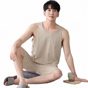 Sommer große Größe L-5xl Männer Pyjamas Set ärme solide Homewear lässig sexy Nachtwäsche Sets 44vo#