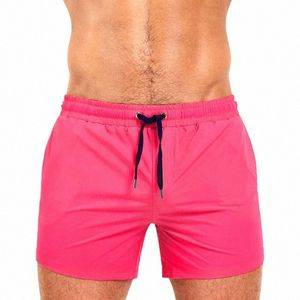 Män avslappnad Soild Shorts Summer Sport Basketball Shorts Manlig snabb torr löpning Shorts Pocket Beach Swim Man Gym Clothing C0BF#