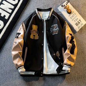 Men's Jackets Baseball jacket mens fashionable baseball jersey casual long Sve jacket fashionable loose mens jacket hooded baseball jersey New Jersey T240326