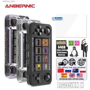 Jogadores de jogos portáteis ANBERNIC RG35XX H Consoles portáteis para jogar videogames 3,5 polegadas I 640 * 480 Tela Retro Game Player 3300 mAh Bateria Q240326