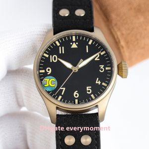 2024 Super Edition Men's Watches 43mm Pilot Automatisk Mekanisk klocka 2824 Rörelse Sapphire Blue Green Dial Rostfritt stål Vattentäta lyxiga armbandsur