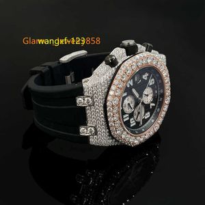 Marca superior design personalizado masculino mulher luxo mão conjunto gelado diamante moissanite relógio