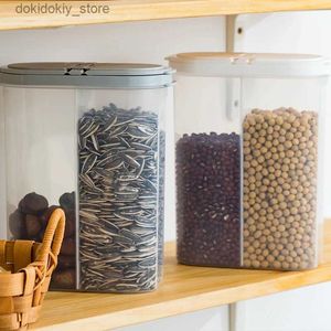 Food Jars Canisters Food grade food grade grain dispenser box plastic separation and sealing kitchen large snack can transparent storage canL24326