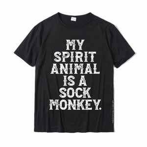 My Spirit Animal är en Sock Mkey Funny T-shirt Company Men T Shirts Leisure Tops Shirt Cott Tryckt på P1C4#