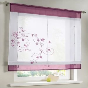 Cortinas nórdicas de tule pura rural bordado romano cortina de janela curta para casa decoração de sala de estar voile na cozinha cortina de café