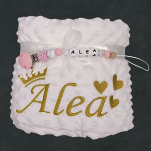 Name Personalized Toddler Crib Stroller Fleece born Infant Swaddle Wrap Birthday Gift Drop 240313