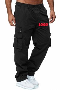 2023 Hip Hop Street Popular Custom Logo Trousers Men Casual Pockets Loose Straight Cargo Pants Outdoor Trousers Workout Pants f3i8#