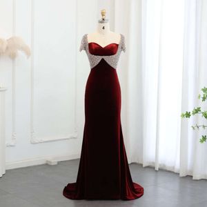 Bury Sharon Mermaid Elegant Said Veet Evening Dresses Dubai Crystal Long Arabic Women Wedding Party Gowns Ss515