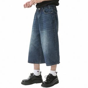 Vintage baggy jeans shorts perna larga solta casual azul denim shorts homens streetwear hip hop harajuku shorts w9QW #
