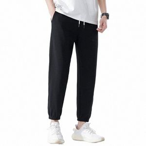 Nowe FI Męskie Cotw Casual Casual Pants Elastyczne talia luźne spodnie LG Męs