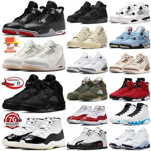 Gratis fraktskor basketskor med ruta 3 4 5 6 9 11 12 13 Black Cat 4s Sail Cherry 11s Gratitude Powder Blue Grey Trainers Sneakers Outdoor