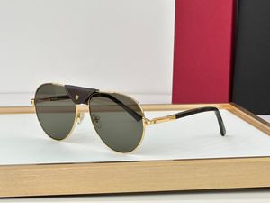Mode solglasögon för män och kvinnor 0096 Summer trätemplar fritidsresestil UV400 anti-ultraviolet retro platta oval metall full ram glasögon slumpmässig låda